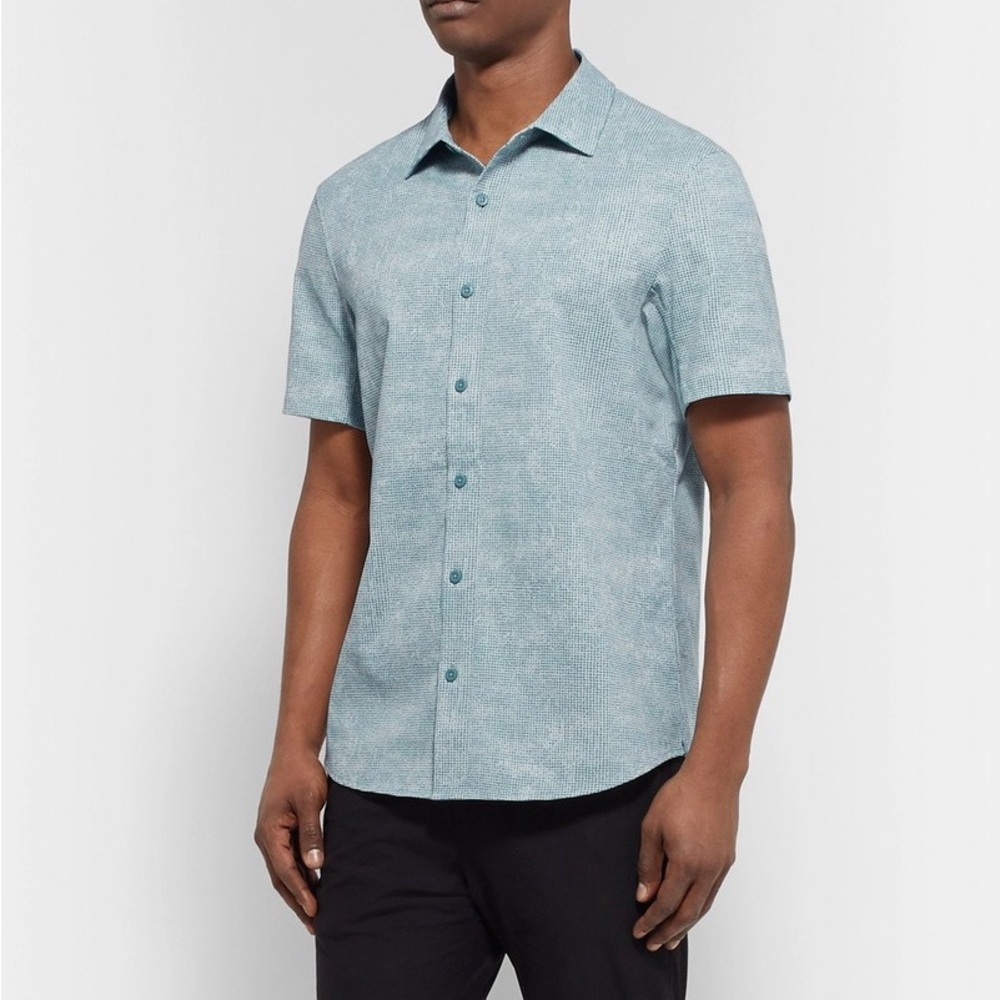 Lululemon Airing Easy Camp Collar Shirt Button Down Blue Men's Medium